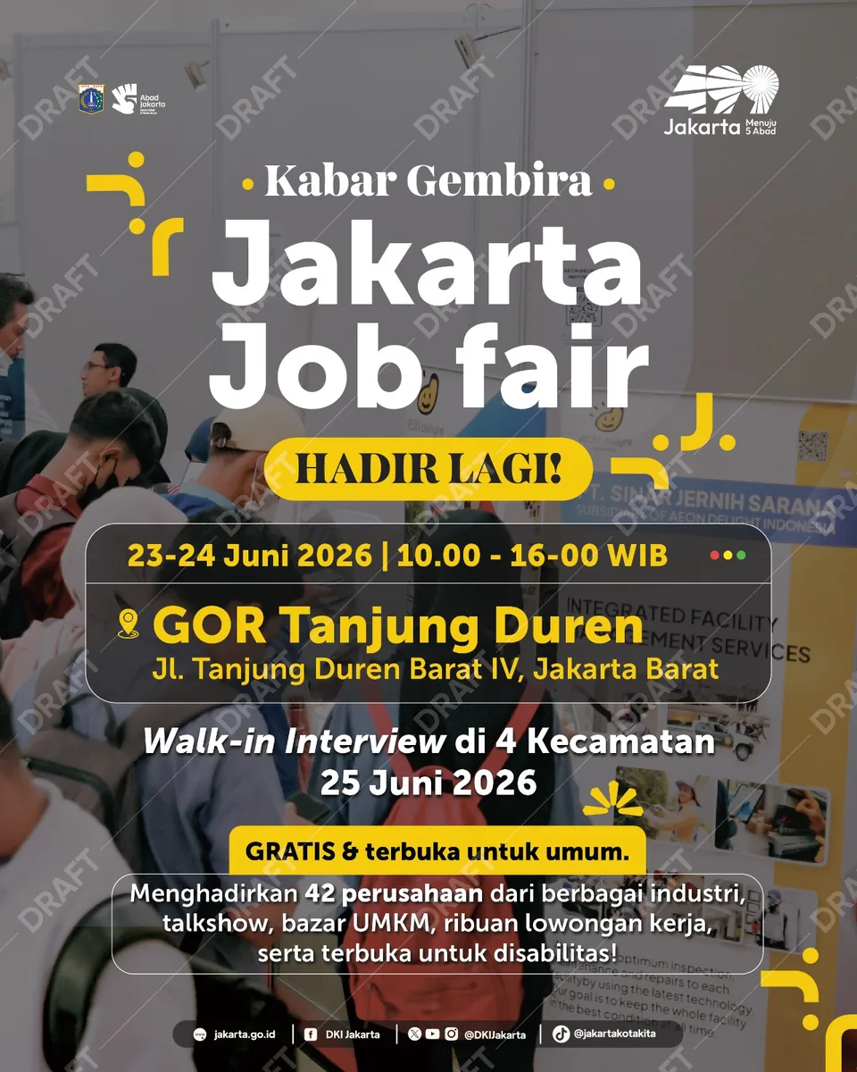 Job Fair Kabupaten Aceh Jaya 2026 (Suku Dinas TKTE Wilayah Kabupaten Aceh Jaya Barat) : 23-24 Juni 2026